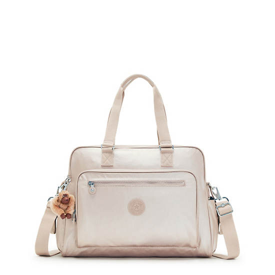 Kipling Alanna Classic Metallic Diaper Bag Táska Bézs | HU 1238IL